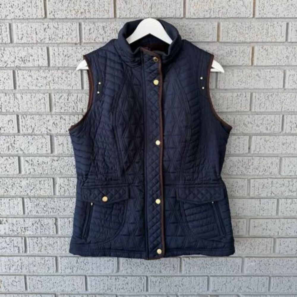 Weatherproof Women’s Ladies Quilted Puffer Vest Navy Blue Size Medium